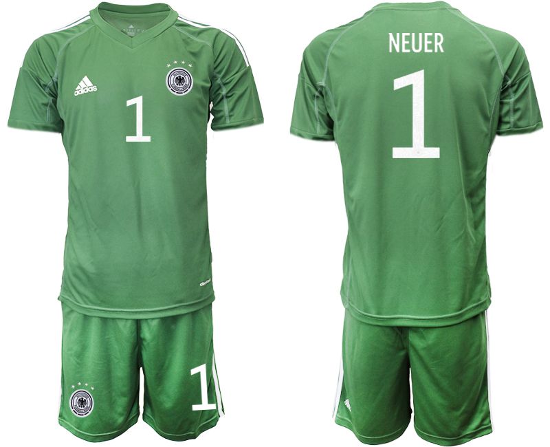 Men 2021 World Cup National Germany army green goalkeeper #1 Soccer Jerseys->germany jersey->Soccer Country Jersey